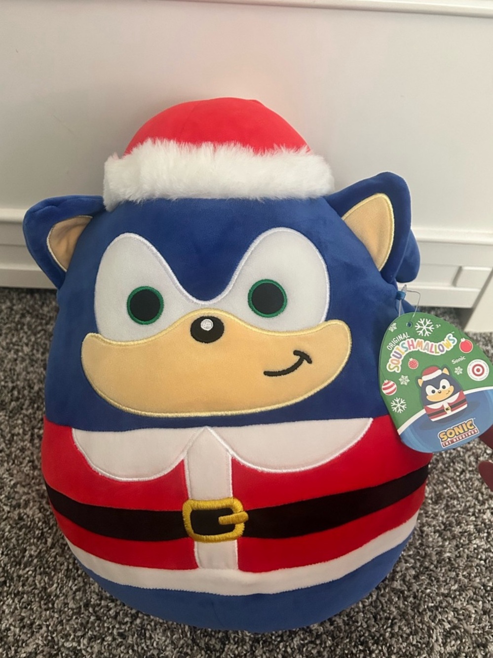 NWT! Squishmallows Sonic the Hedgehog Sonic Santa 12-Inch Plush